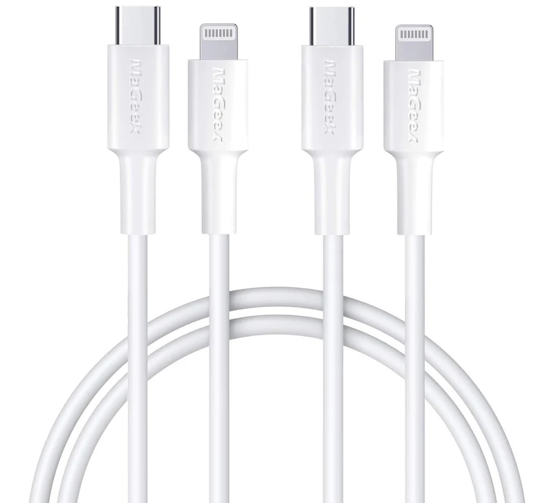 MaGeek USB C to Lightning Cable 1m, 2-Pack [Apple MFi Certified] 1.0 Meter iPhone Charger Cable PD Fast Charging for iPhone 14/13/12/11/X/XS/8 Plus, iPad, Supports USB Power Delivery (PD)