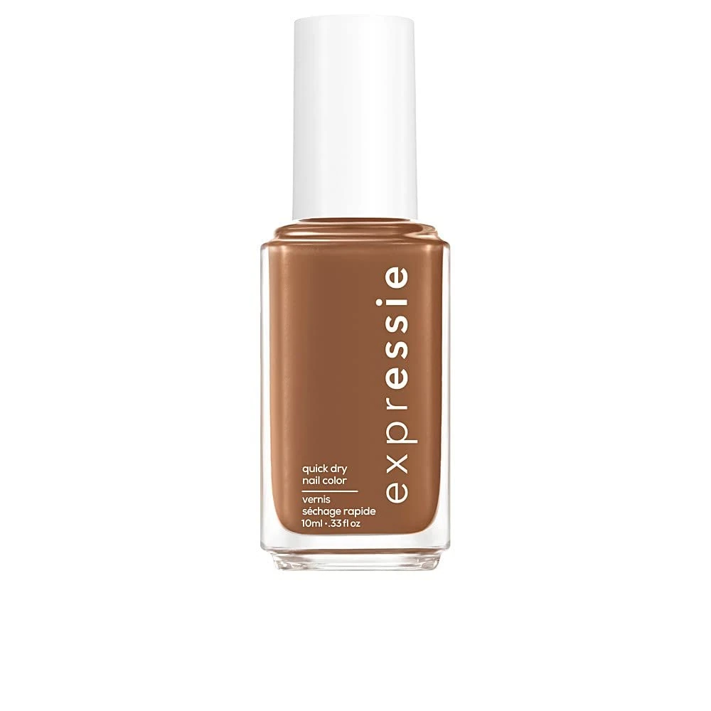 essie Expressie Nail Polish Quick Dry Formula, No Base Coat and Top Coat Needed, Vegan, Angled Brush, Caramel Brown Nail Varnish 70 Cold Brew Crew