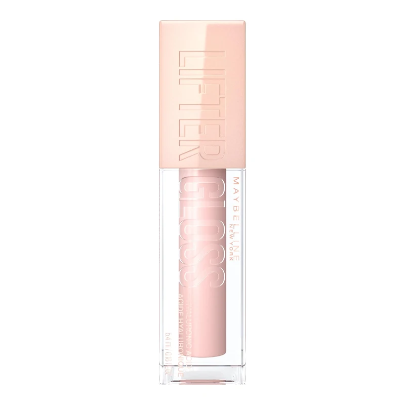 Maybelline Lifter Lip Gloss, Hydrating Gloss with Hyaluronic Acid, 002 Ice (Light Pink), Creates Fuller-Looking, Shiny, Moisturised and Plumped Lips. Non-sticky