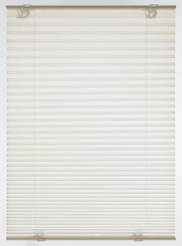 Gardinia Solo 36119 Pleated Blind with Suction Cups Opaque Folding Blind All Mounting Parts Included 2 Aluminium Operating Rails Cream 80 x 130 cm (W x H)