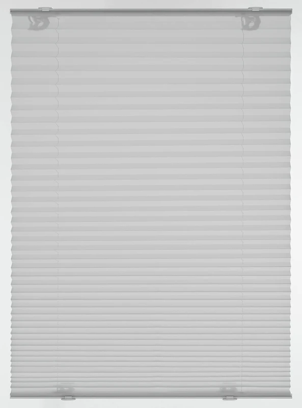Gardinia Solo Pleated Blind with Suction Cups, Opaque Folding Blind, All Mounting Parts Included, 2 Operating Rails Made of Aluminium, Grey, 100 x 130 cm (W x H)
