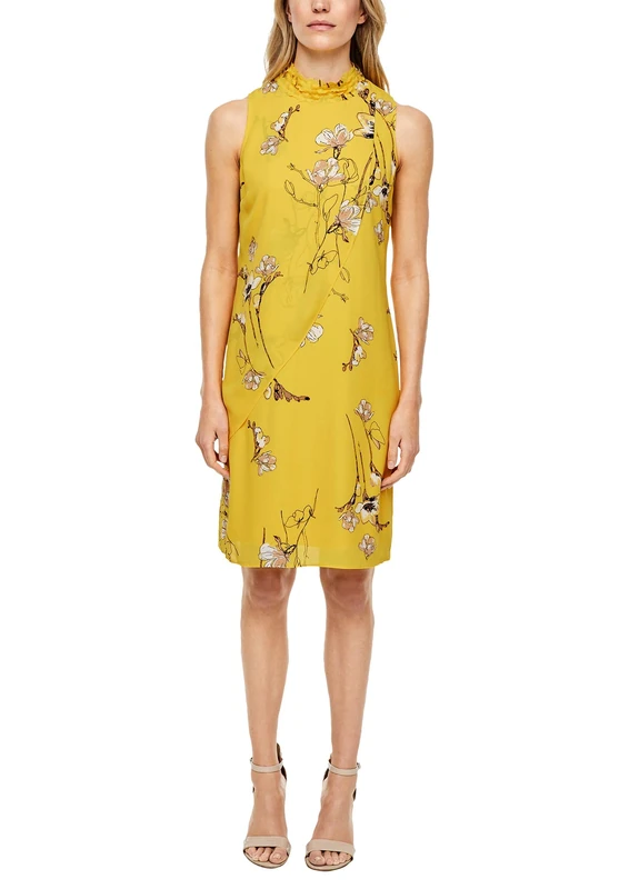 s.Oliver BLACK LABEL Women's Kleid Kurz Dress, 14B3 Flowers Print, 38