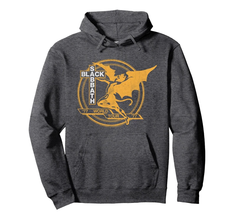 Black Sabbath Official World Tour '77 White/Yellow Pullover Hoodie