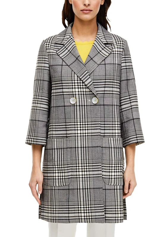 s.Oliver BLACK LABEL Women's 150.12.003.16.151.2011893 Transitional Jacket, Cream Check, S