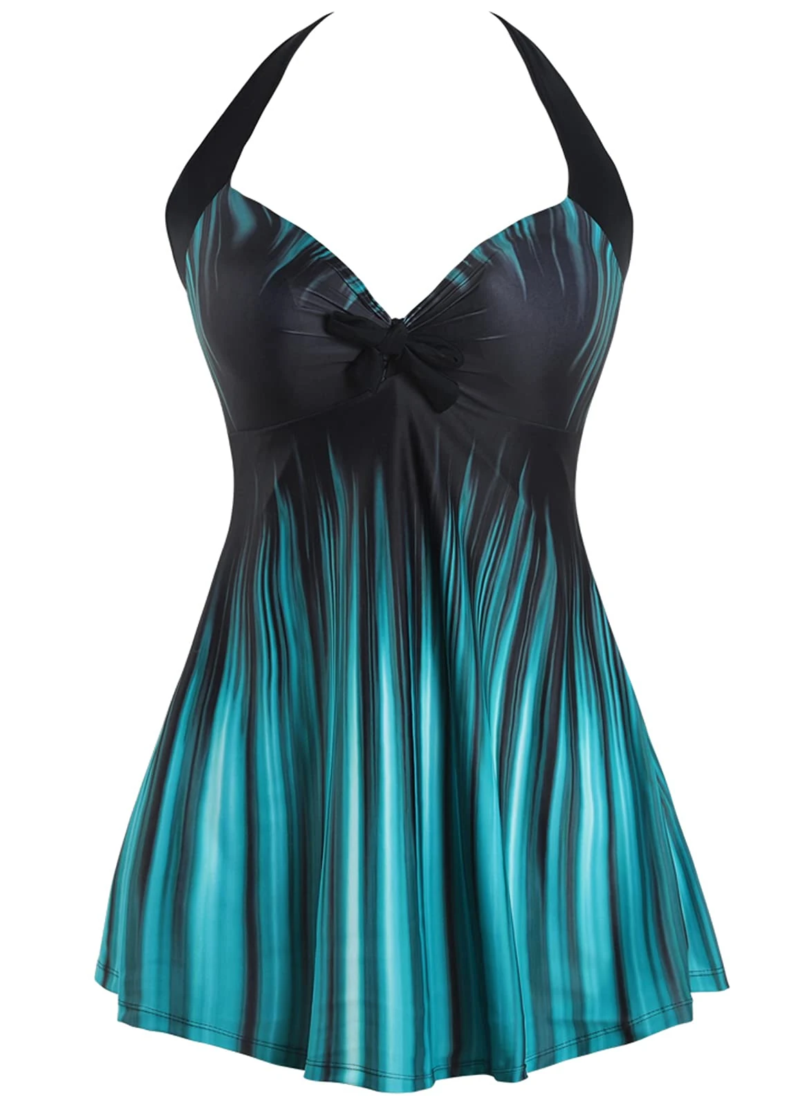 Sixyotie Women's Plus Size Swimsuit One Piece Swim Dress with Skirt Tummy Control Swimwear (Gradient, XL)