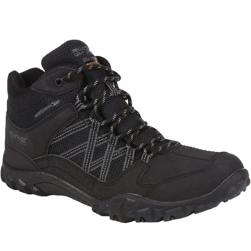 Regatta Mens Edgepoint Mid WP Black/Granit EU39/UK6