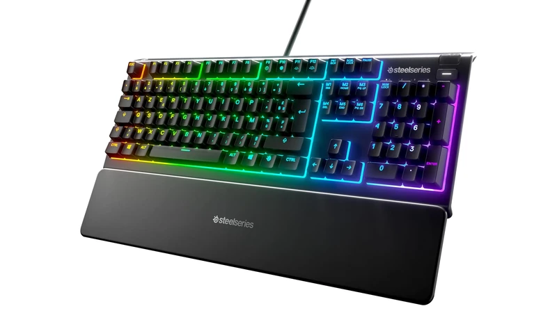 SteelSeries Apex 3 - RGB Gaming Keyboard - 10-Zone RGB Illumination - Premium Magnetic Wrist Rest - French AZERTY Layout