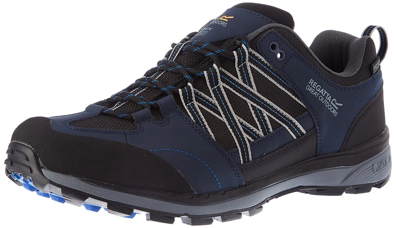 Regatta Men's Samaris Ii Low' Waterproof Breathable Lightweight Hardwearing Carbon Outsole Rubber Toe Walking Shoe, Navy Nautical Blue, 9 UK - Image 1