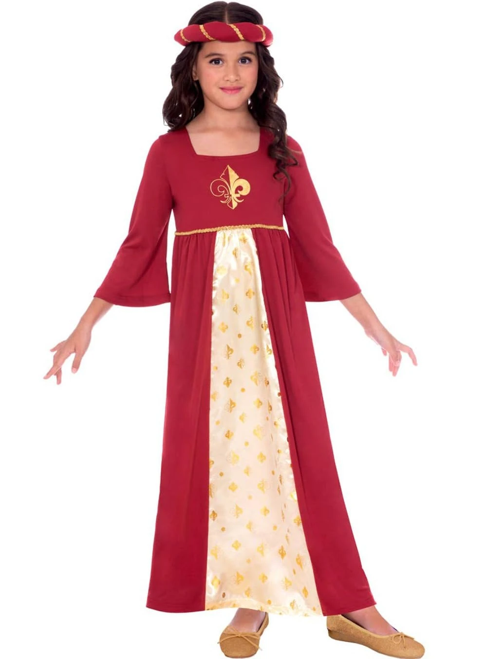 amscan 9906381 - Red Medieval Royal Tudor Princess Girls World Book Day Fancy Dress Costume Age: 8-10 Years