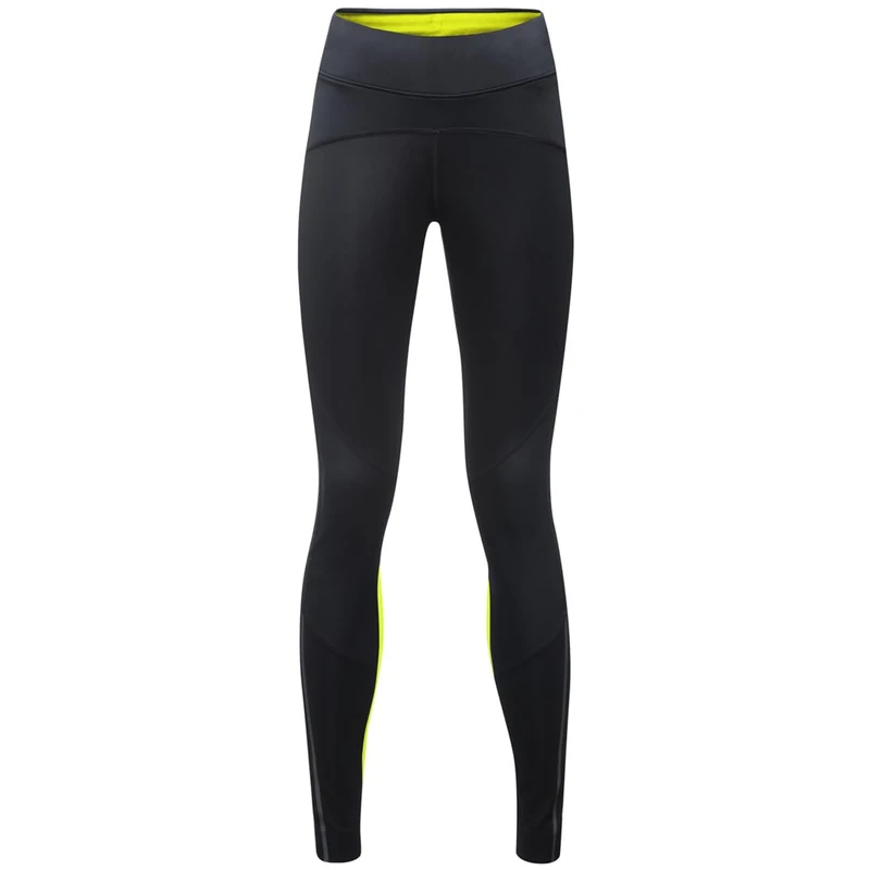 GORE WEAR Womens Gtx TIGHTS, Black/Neon Yellow, 34 EU