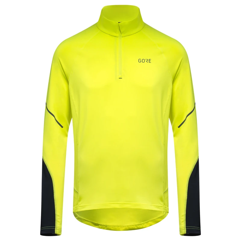 GORE WEAR Men's Long-sleeved Shirt, Multisport, With Zipper, Neon Yellow/Black, M - Image 1