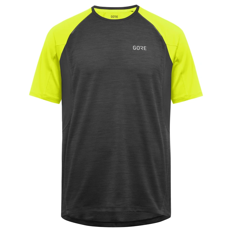GORE WEAR Men's Short-sleeved Running Shirt, R5, Black/Neon Yellow, M
