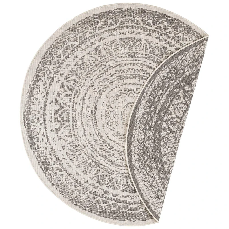 Freundin Home Collection Rosica Flat Weave Reversible Rug Round for Indoor and Outdoor Use Diameter 140 cm - Image 1