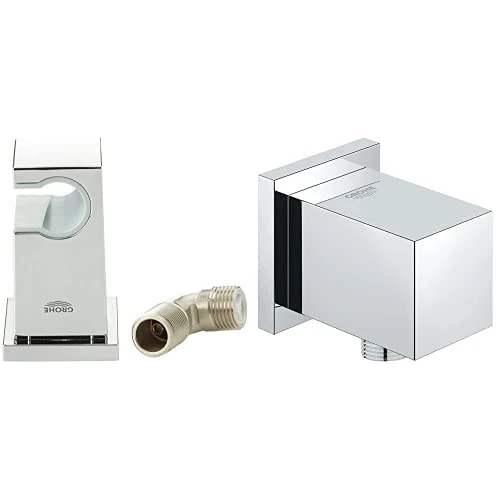 Grohe Euphoria 26370000 Elbow with 1/2 ", Grey + GROHE 27704000 | Euphoria Cube Shower Outlet Elbow