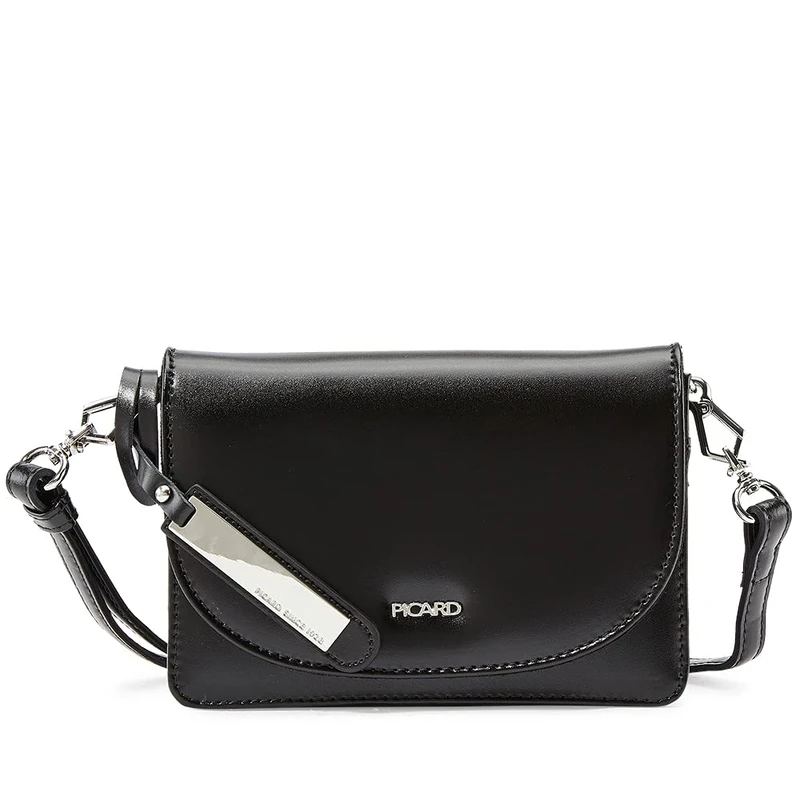 Picard Berlin Women's Shoulder Bag Made of Real Leather, Small, Width: 18 cm, Height: 12 cm, Length: 5 cm, with Magnetic Closure, for Everyday use, Going Out, Black, Standard Size, Shoulder Bag