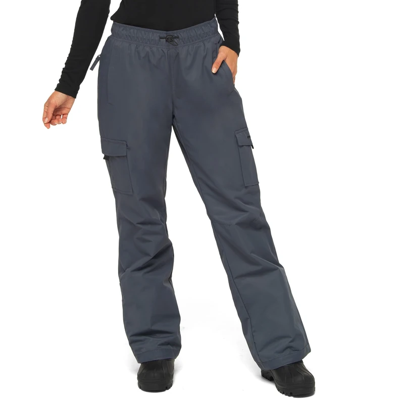 Arctix Women's Lumi Pull Over Fleece Lined Cargo Snow Pants, Steel, 1X (16W-18W) Short