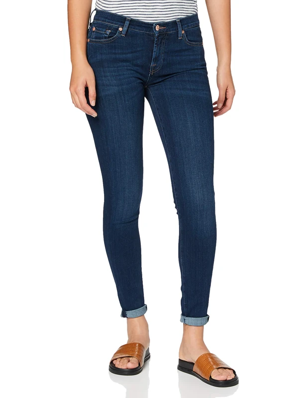 7 For All Mankind Women's Skinny Jeans, Dark Blue, 24