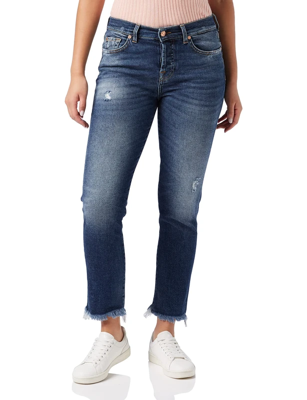 7 For All Mankind Women's Boyfriend Jeans, Dark Blue, 25