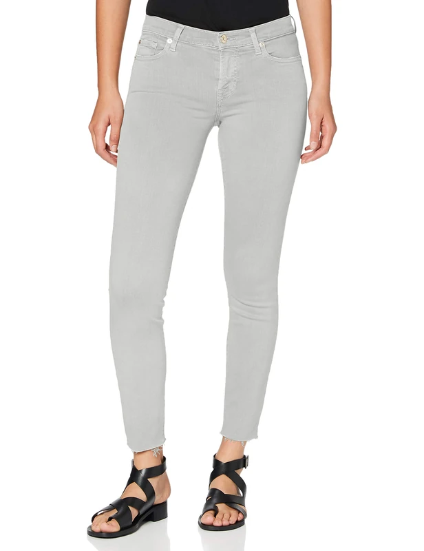 7 For All Mankind Women's Skinny Jeans, Gray, 23