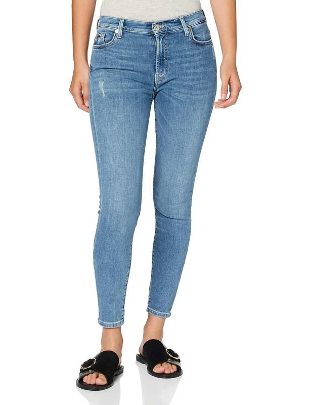 7 For All Mankind Women's Skinny Jeans, Mid Blue, 23