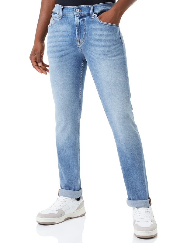 7 For All Mankind Men's Skinny Jeans Not Applicable, MID Blue, 30