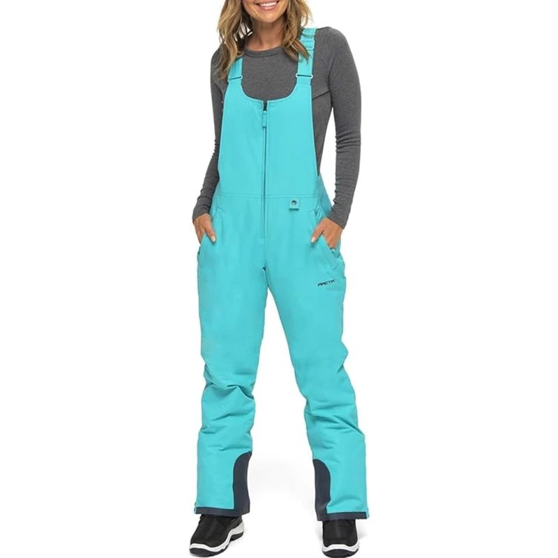 ARCTIX Women's Essential Insulated Bib Overalls, Bluebird, Large (12-14) Short