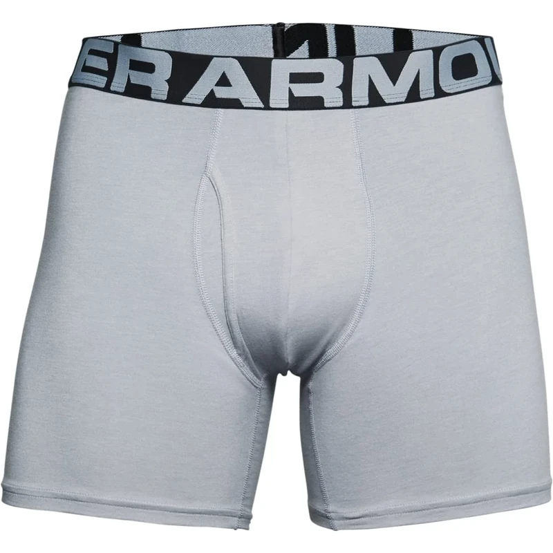 Under Armour Men Charged Cotton 6in 3 Pack, Elasticated and quick-drying sports underwear, extra-comfortable boxer briefs with 4-way stretch in a pack of 3