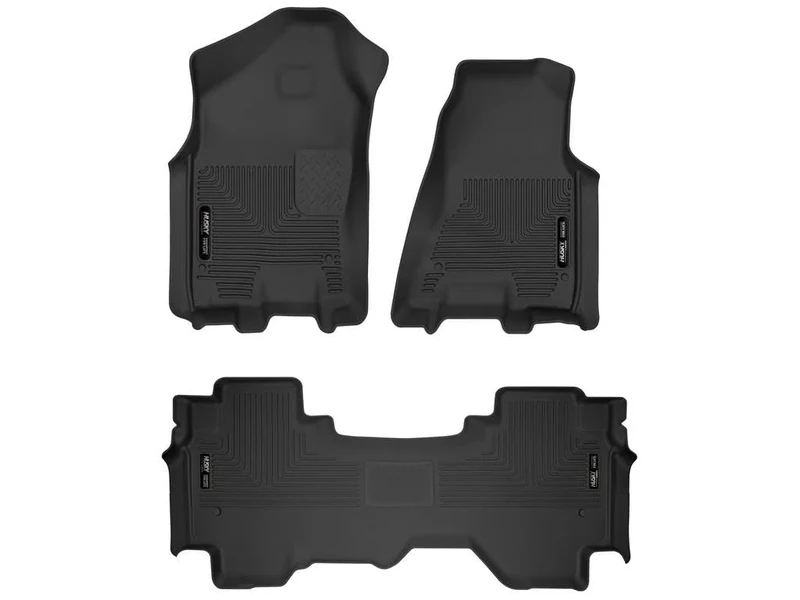 Husky Liners X-act Contour Series | Front & 2nd Seat Floor Liners - Black | 53698 | Fits 2019-2020 Dodge Ram 1500 Quad Cab 3 Pcs