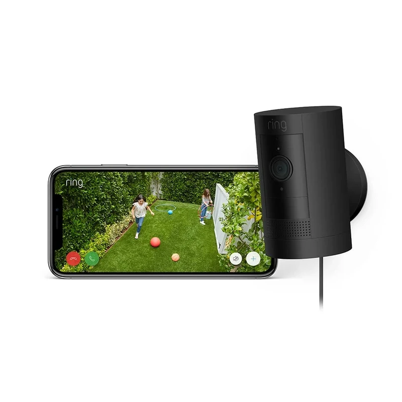Certified Refurbished Ring Outdoor Camera Plug-In (Stick Up Cam)|HD outdoor Security Camera with 1080p video,Two-Way Talk,Wifi, alternative to CCTV system|30-day free trial of Ring Home