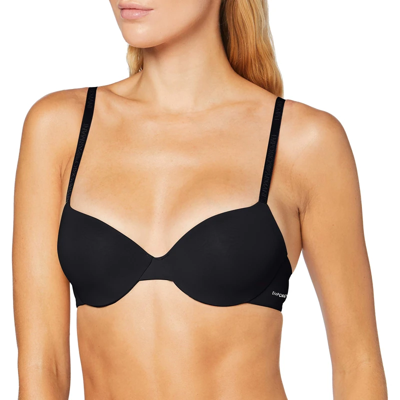 Emporio Armani Women's Basic Bonding Microfiber Invisible Bra Molded Bra Not Applicable, Schwarz, 36B