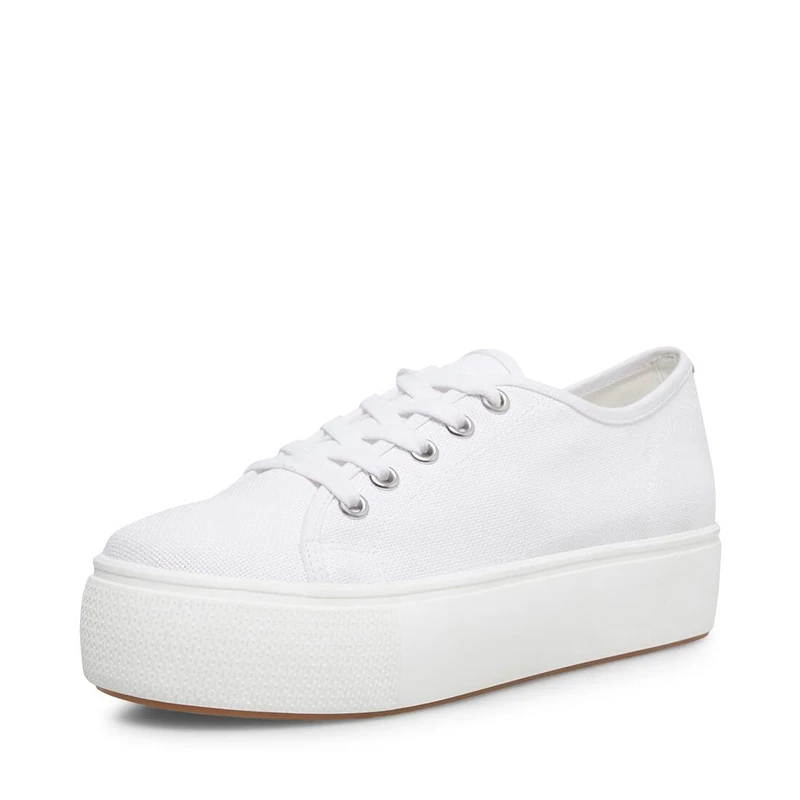 Steve Madden Women's Elore Sneaker, White, 6 UK