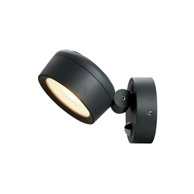 SLV Surface-Mounted Wall and Ceiling Light ESKINA SPOT Sensor/Illumination for Walls, Paths, entrances, Garden lamp, Ceiling spot /IP54 3000/4000K 14.5W 1000lm Anthracite dimmable 95 Degrees