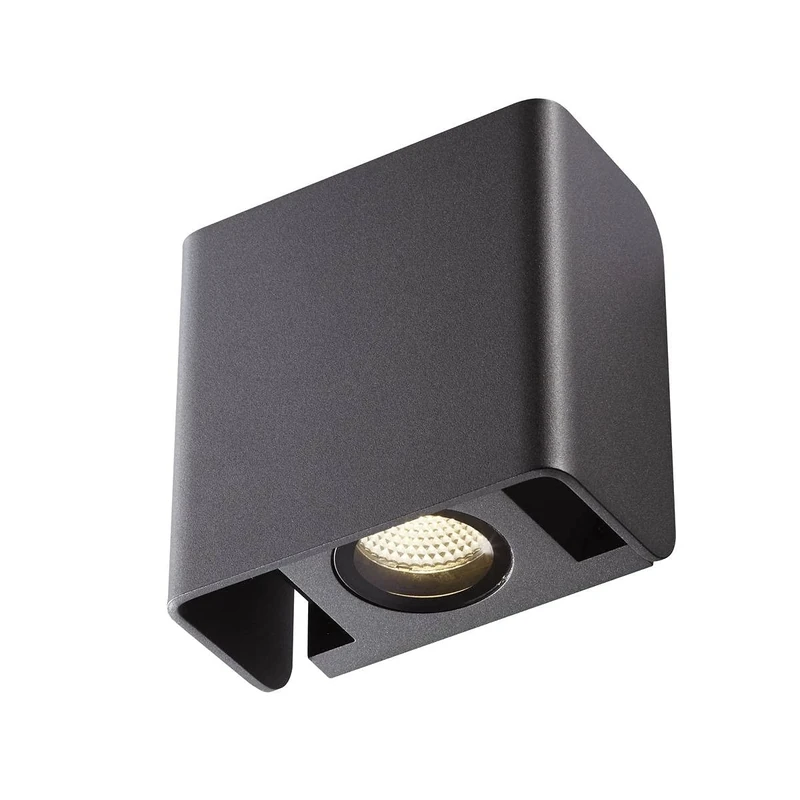 SLV Wall-Mounted Light MANA Out/Illumination for Walls, Paths, entrances, Built-in Outdoor Light, Garden lamp / IP65 3000K 12W 650 325lm Anthracite dimmable 60 Degrees