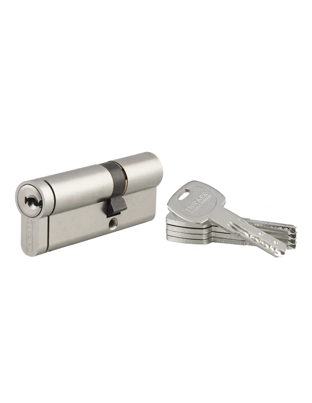 THIRARD 18779 Lock Cylinder 35 x 50 mm Transit 2 Finish Security System-for Entrance Doors-Emergency Function-Made in France-Comes with 5 Long Keys, Nickel-Plated, 30x50