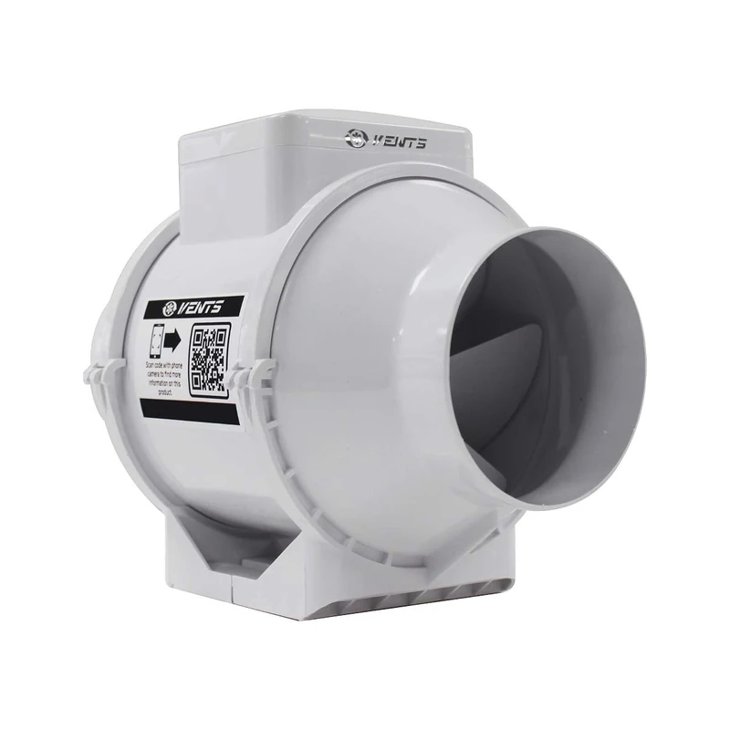 VENTS UK 4" Inline Bathroom Fan - 187m3/h Silent, Timer, 100mm Duct