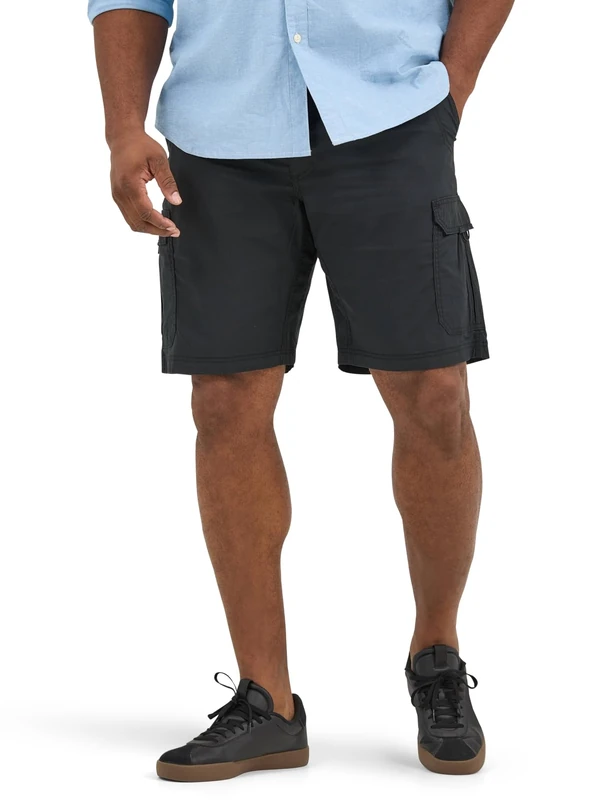 Lee Men's Big & Tall Extreme Motion Crossroad Cargo Short, Black, 52