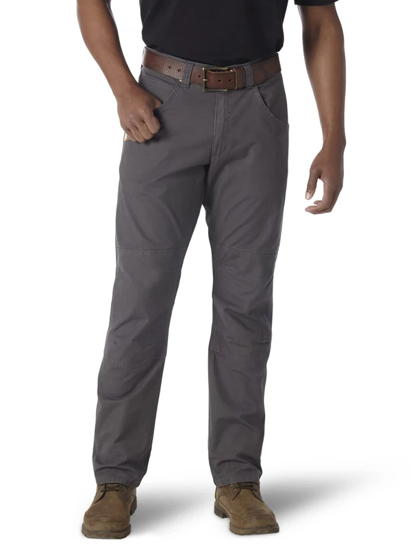 Wrangler Men's Straight Leg Utility Pant Work, Pinstripe Gray, 38W x 36L