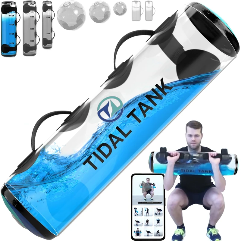 Tidal Tank Extra Large - Original Aqua Bag Instead of sandbag - Training Power Bag with Water Weight - Ultimate core and Balance Workout - Portable Stability Fitness Equipment (XL: 70 lb - Blue)