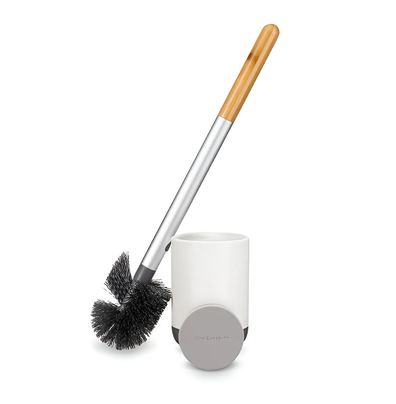 Full Circle Toilet Brush with Replaceable Head, Ceramic, White - Image 1
