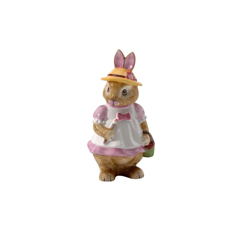 Villeroy & Boch Bunny Tales Anna, Large, Cute Figurine for The Party Table, Premium Porcelain, Rose/Brown, 10.5 x 11 x 22 cm, Colourful, 10,5 x 11 x 22