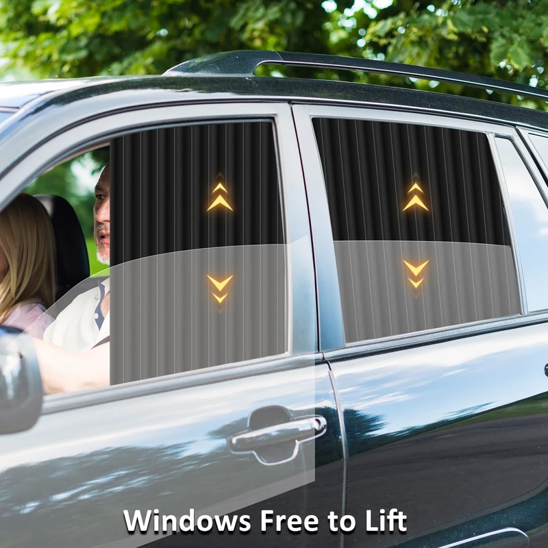 ZATOOTO 4 PCS Car Awning - Side Window Black Privacy Sunshade - Magnetic Curtain Blinds Covers - Keeps Cooler Screen for Sleeping Camping Accessories