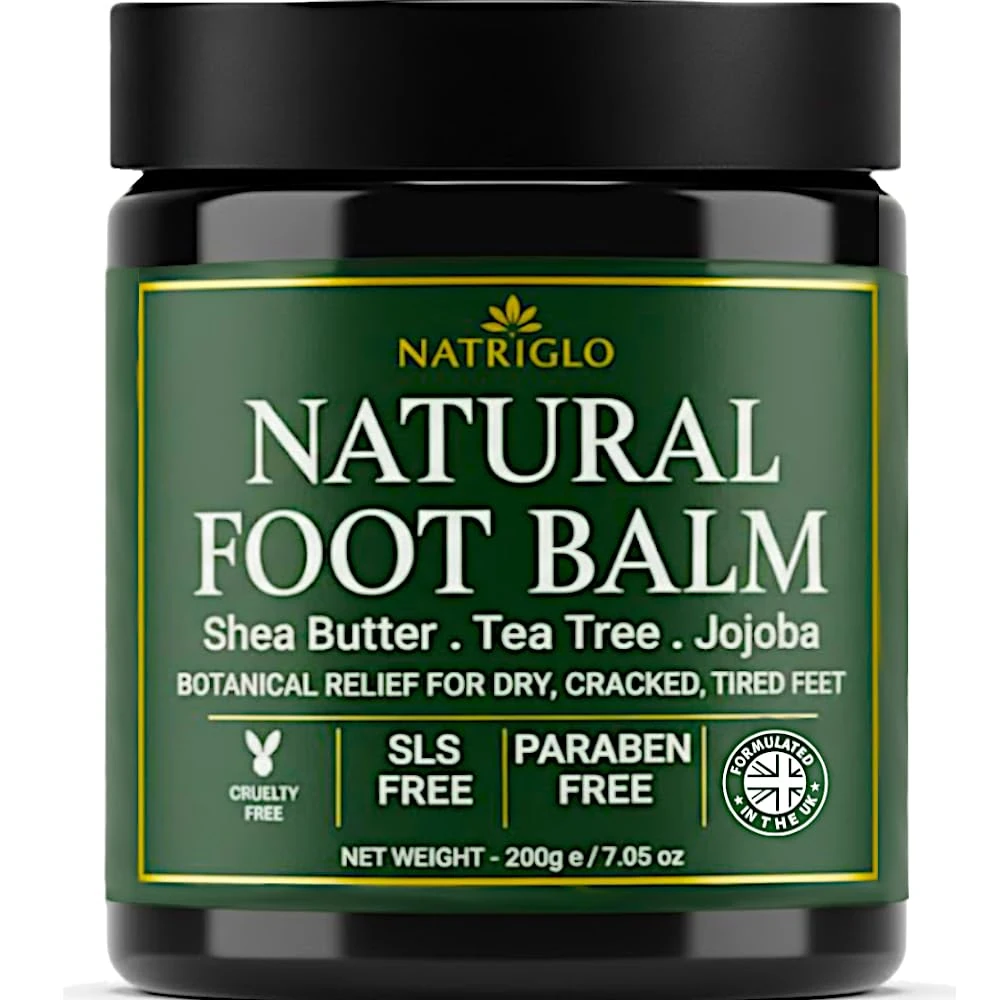 Organic Tea Tree Foot Cream for Dry Cracked Feet, Heels, Toes & Calluses - Athlete’s Foot, Odor, Itchy & Rough Skin- Heel Balm & Moisturizer for Soft, Smooth Feet & Lasting Comfort - 200g
