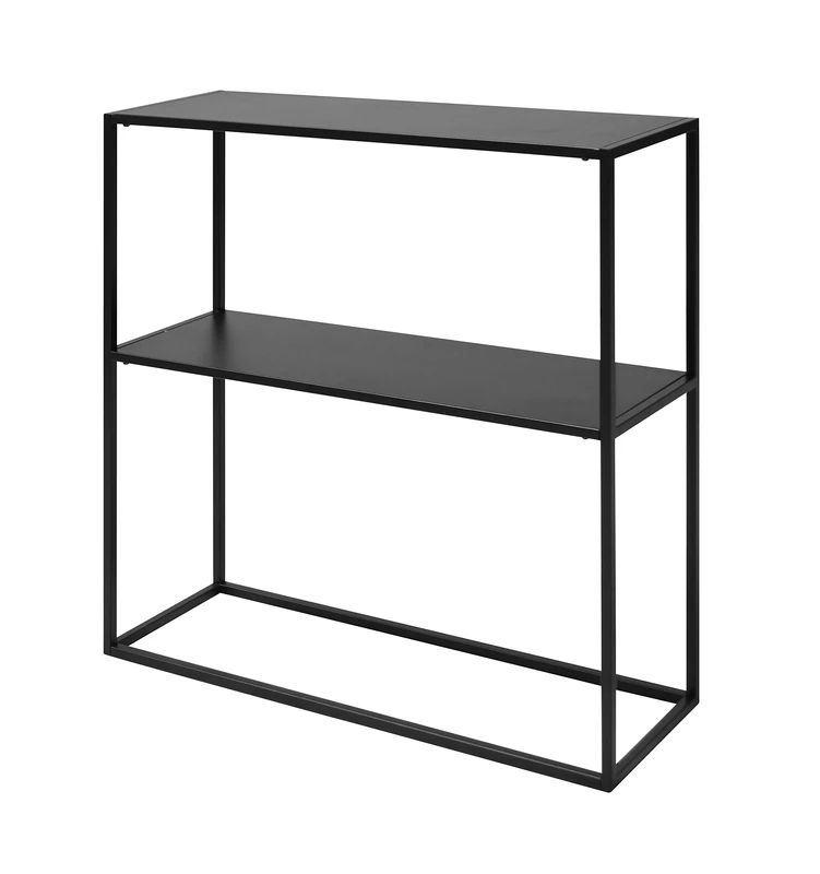 AC Design Furniture Nino Black Metal Console Table with Shelf 79.5 x 80.5 x 26 cm