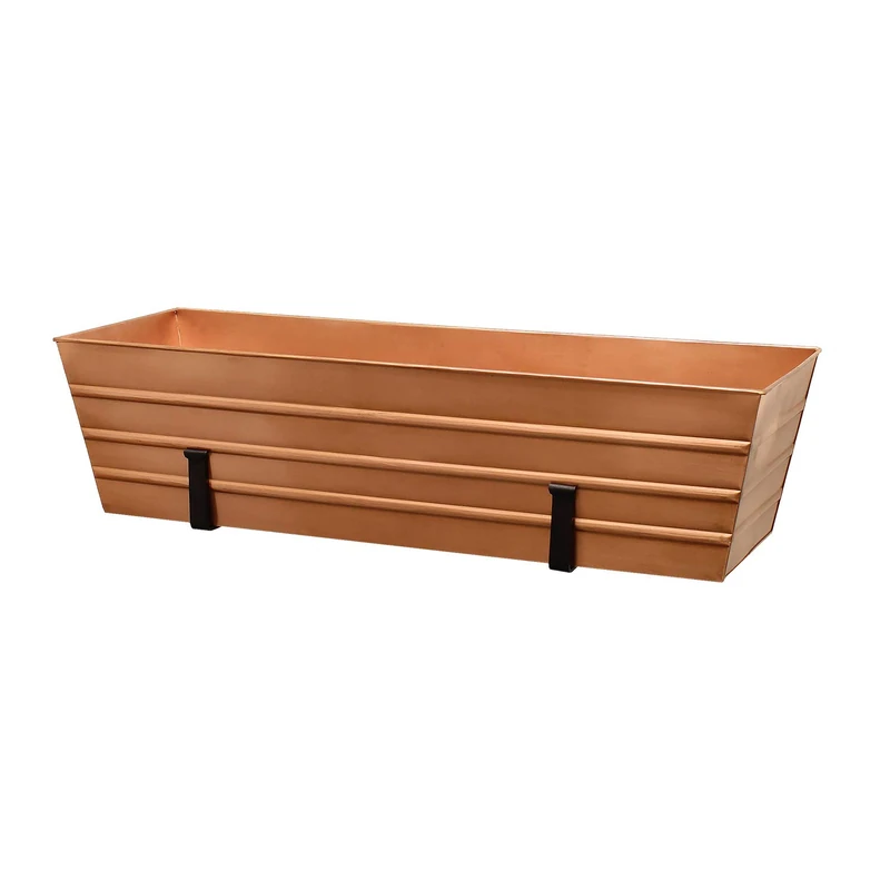 Achla Window Box with Brackets, Metal, Copper, L