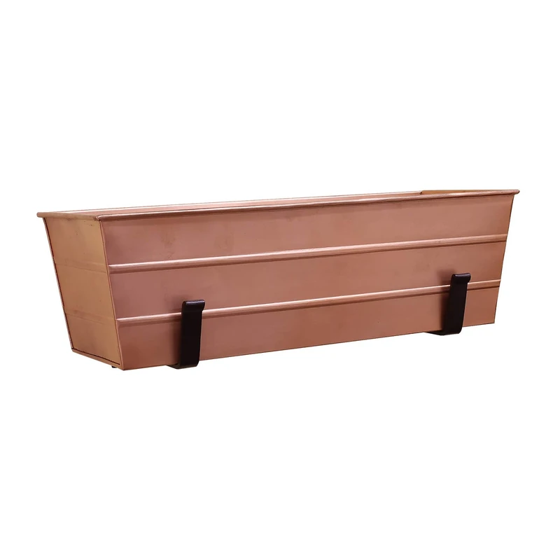 Achla Window Box with Brackets, Metal, Copper, M