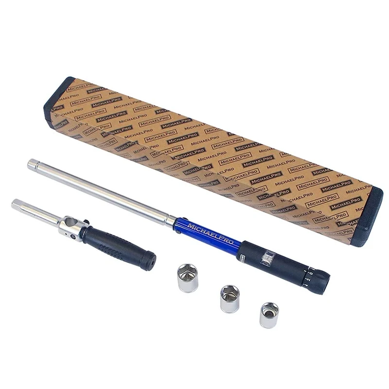 MichaelPro MP001002 Click Through Torque Wrench - 1/2 Inch Dr with 3 Sockets (11/16", 3/4", 13/16" / 17-19-21 mm) with Precise Micro Adjustment - 2in1 with Lug Wrench for Automotive and Changing Tires