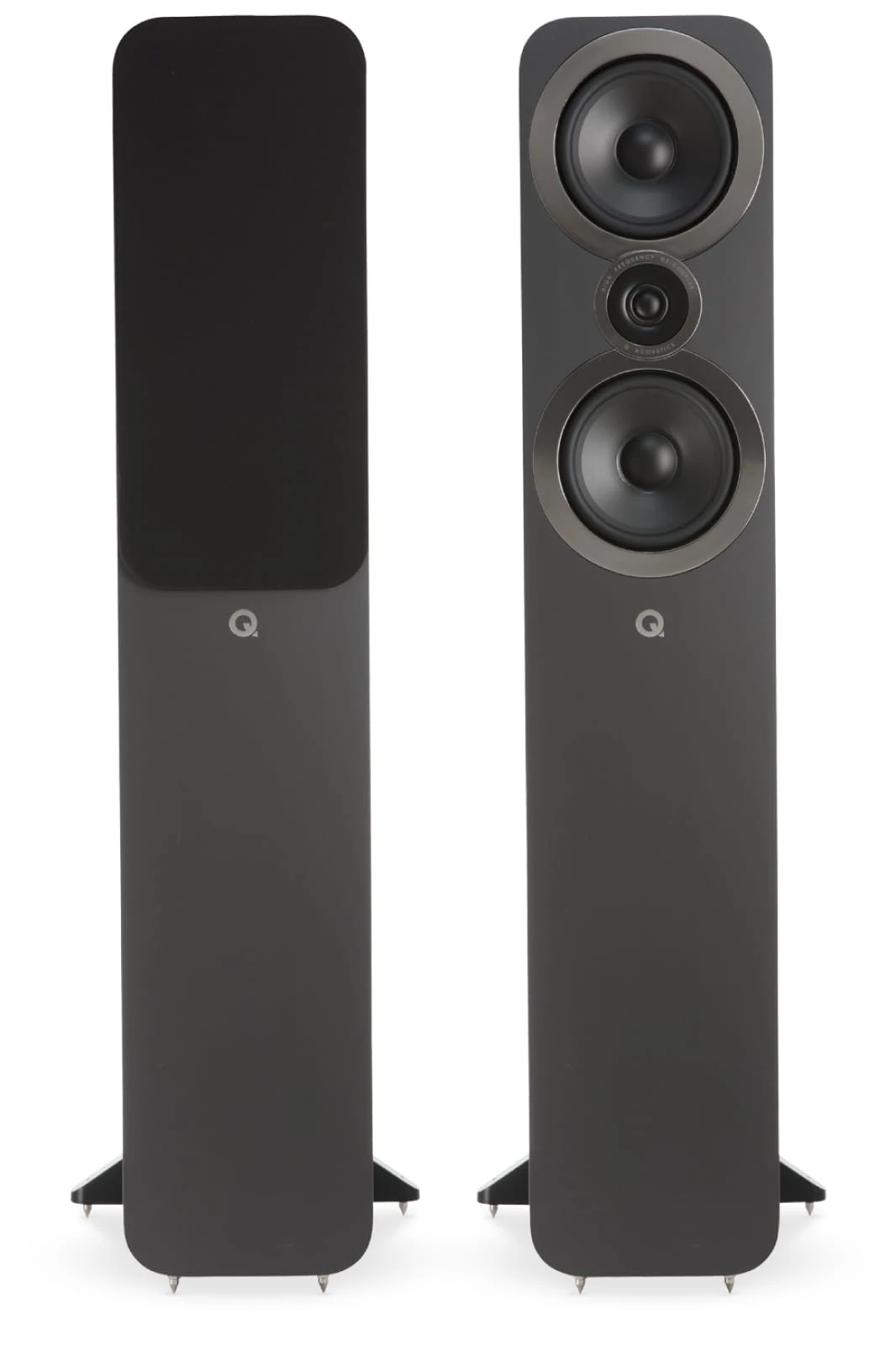 Q ACOUSTICS 3050i Floor Standing Speakers Pair Graphite Grey - 2-way Reflex Enclosure, Bass Driver: 2 x 165 mm (6.5 in), Tweeter: 22 mm (0.9 in) - Tall Stereo/Surround Sound