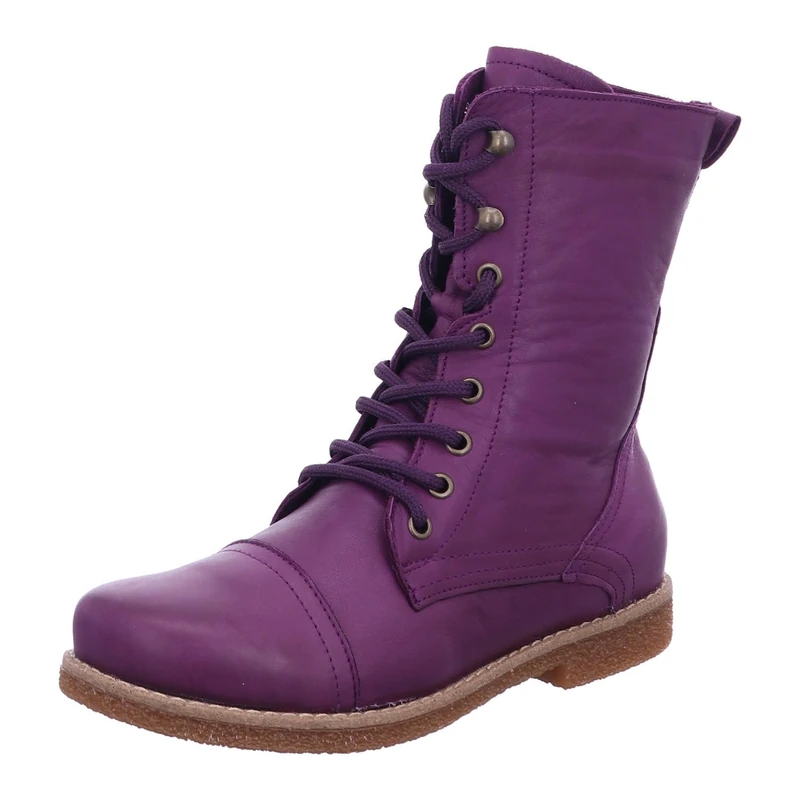 Andrea Conti 0348760 Women's Lace-Up Leather Ankle Boots, plum, 6 UK