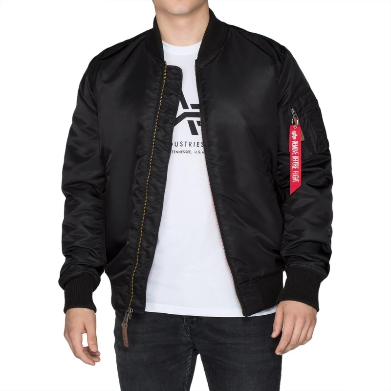 Alpha Industries Men's MA-1 VF 59 Long Bomber Jacket, Black, XS