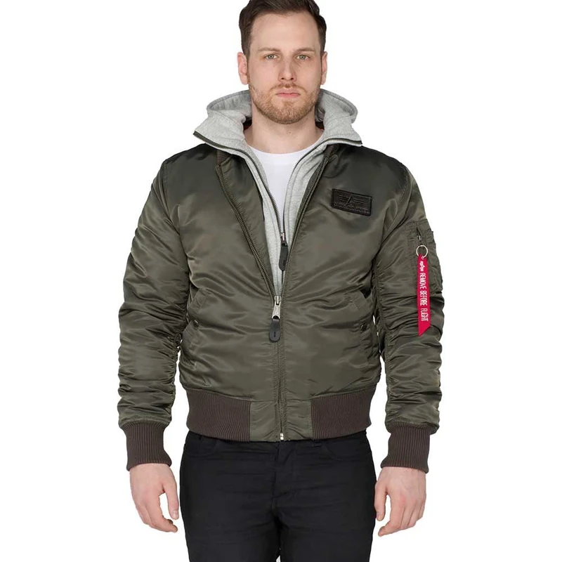 Alpha Industries MA-1 D-Tec Bomber Jacket for Men Rep.Grey